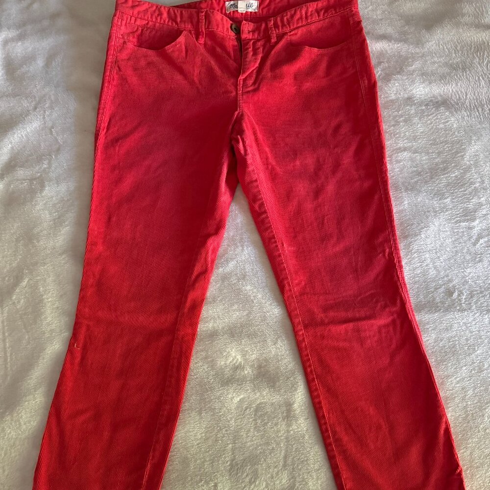 Madewell Coral Corduroy Skinny Pants
